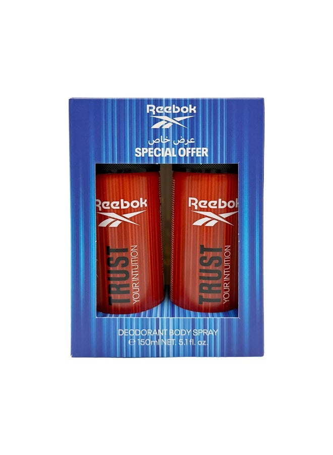 Reebok Trust Deodorant Body Spray For Him 150Ml x2 - Image 1